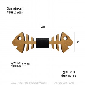 Noeud Papillon Bois Double Poisson Erable bobijoo