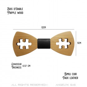 NP0032 BOBIJOO Jewelry Bow tie wood maple puzzle game