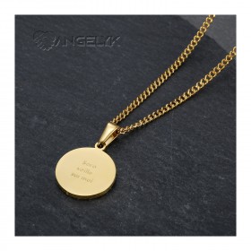 PEF0071 BOBIJOO Jewelry Taufmedaille Sara wacht über mich Gypsy Steel Gold