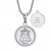 PEF0071S BOBIJOO Jewelry Medalla de bautismo Sara me cuida Gypsy Steel Silver