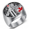 BA0403 BOBIJOO Jewelry Temple Warrior Knight Ring, Stainless Steel