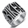 Bague homme biker, inscription BIKER, Acier inoxydable bobijoo