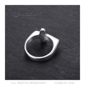 BA0405S BOBIJOO Jewelry Anillo cruz Hombre Mujer Niño Acero inoxidable