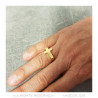 BA0405 BOBIJOO Jewelry Anillo Cruz Hombre Mujer Niño Acero inoxidable & Oro