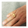 BA0405 BOBIJOO Jewelry Cross ring Man Woman Child Stainless steel & Gold