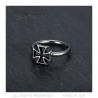 Bague biker femme Croix de Malte Acier inoxydable bobijoo