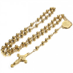 CP0058 BOBIJOO Jewelry Saint Benedict rosary Stainless steel Gold