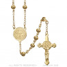 CP0058 BOBIJOO Jewelry Saint Benedict rosary Stainless steel Gold