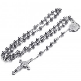 CP0058S BOBIJOO Jewelry Rosario San Benedetto Acciaio inox Argento