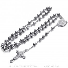 CP0058S BOBIJOO Jewelry Rosario San Benedetto Acciaio inox Argento