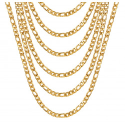 PE0011 BOBIJOO Jewelry Figaro chain Stainless steel Gold 5 mm