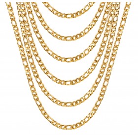 PE0011 BOBIJOO Jewelry Figaro chain Stainless steel Gold 5 mm