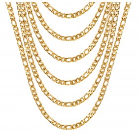 PE0011 BOBIJOO Jewelry Cadena Figaro Acero inoxidable Oro 5 mm