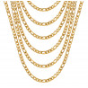 PE0011 BOBIJOO Jewelry Figaro chain Stainless steel Gold 5 mm