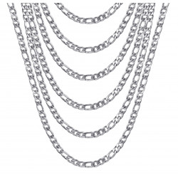 Chaine figaro Acier inoxydable Argent 5 mm  bobijoo