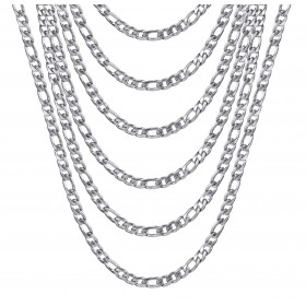 PE0011S BOBIJOO Jewelry Figaro chain Stainless steel Silver 5 mm