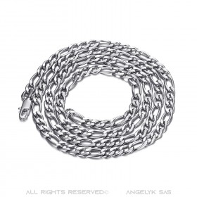 PE0011S BOBIJOO Jewelry Figaro chain Stainless steel Silver 5 mm