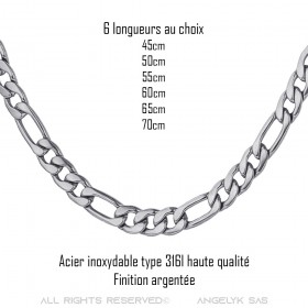 PE0011S BOBIJOO Jewelry Figaro chain Stainless steel Silver 5 mm