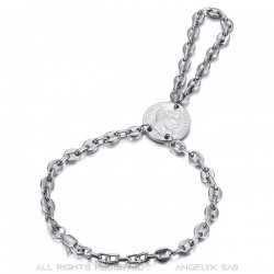 BR0295S BOBIJOO Jewelry Bracciale Passa Mano Anello Coffee Bean Napoleon Silver