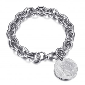 BR0296S BOBIJOO Jewelry Tiffany Napoleon-Stil Wechselndes Netz-Charm-Armband Silber