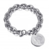 BR0296S BOBIJOO Jewelry Bracciale con ciondoli a maglia alternata in stile Tiffany Napoleone Argento