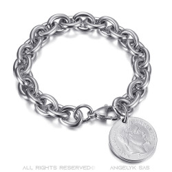 BR0296S BOBIJOO Jewelry Tiffany Napoleon-Stil Wechselndes Netz-Charm-Armband Silber