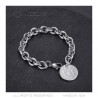 Bracelet charm maille alterné style Tiffany Napoléon Argent bobijoo