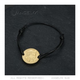 BR0297 BOBIJOO Jewelry Pulsera cordón Napoleón hombre mujer Acero Oro