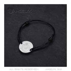 Bracelet cordon Napoléon homme femme Acier Argent bobijoo