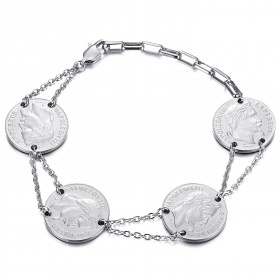 BR0298S BOBIJOO Jewelry Pulsera Louis d'or 4 piezas Napoleon Silver