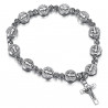 BR0215 BOBIJOO Jewelry Saint Benedict Armband Medaille Christuskreuz versilbert