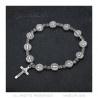 BR0215 BOBIJOO Jewelry Saint Benedict Armband Medaille Christuskreuz versilbert