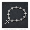 BR0215 BOBIJOO Jewelry Saint Benedict Bracelet Medal Christ Cross Silver plated