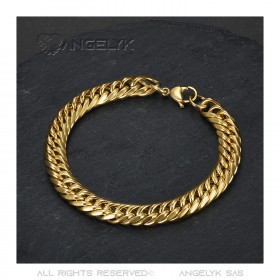 BR0173 BOBIJOO Jewelry Gold curb bracelet Man Stainless steel 9mm