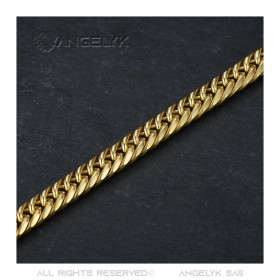 BR0173 BOBIJOO Jewelry Gold curb bracelet Man Stainless steel 9mm