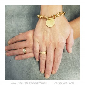 Tiffany Napoleon style alternating mesh charm bracelet Gold  IM#20897