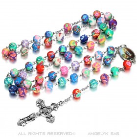 CP0039 BOBIJOO Jewelry Lourdes Rosario Preghiera Rosario Decade Rosario Bead argilla