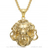 Pendentif lion or Anneau bouche Acier bobijoo