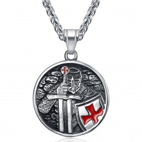 PE0340 BOBIJOO Jewelry Templar pendant knight warrior of the temple