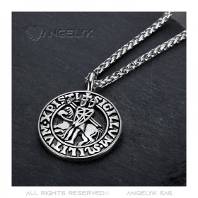 PE0341 BOBIJOO Jewelry Templar Pendant Seal of the Templars Stainless Steel