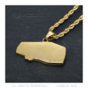 PE0342 BOBIJOO Jewelry Pendant trailer Camping Caravan Verdine Steel Gold