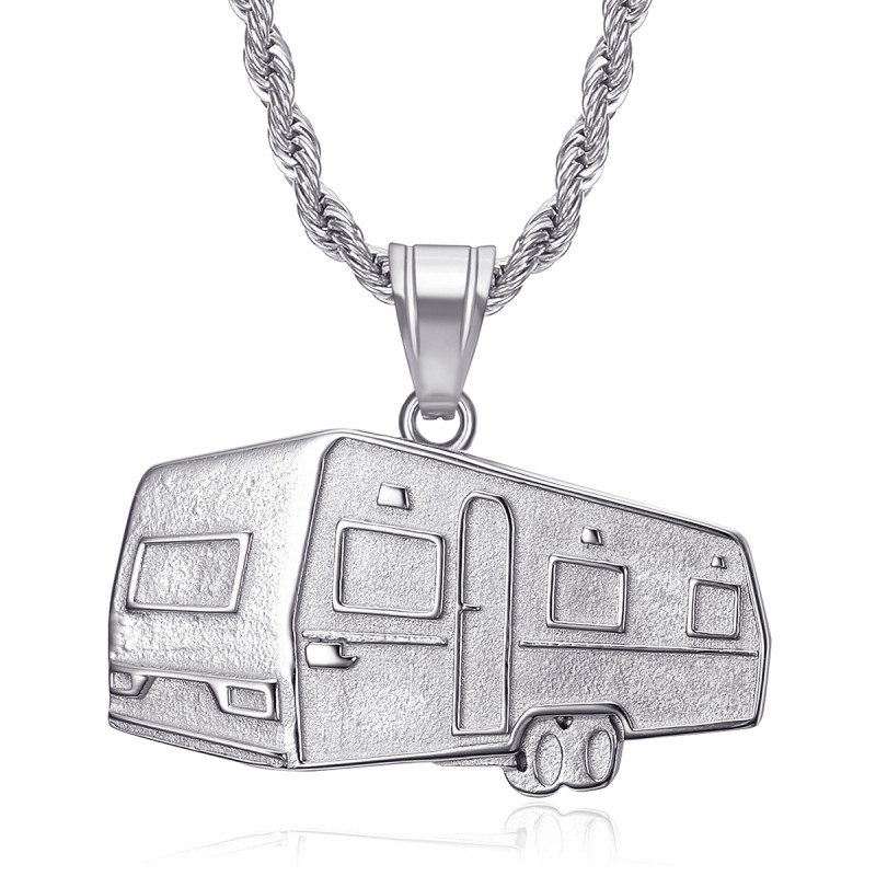 PE0342S BOBIJOO Jewelry Pendant trailer Camping Caravan Verdine Steel Silver