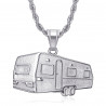 PE0342S BOBIJOO Jewelry Remolque colgante Camping Caravan Verdine Steel Silver