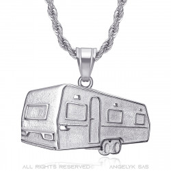 PE0342S BOBIJOO Jewelry Pendant trailer Camping Caravan Verdine Steel Silver
