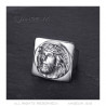 Bague Jésus carrée Chevalière christ Acier inoxydable Argent bobijoo