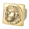 BA0406 BOBIJOO Jewelry Anello Gesù quadrato Anello con sigillo Cristo Acciaio inossidabile Oro