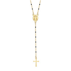 Chapelet Sainte Sara Collier femme Acier Or Noir bobijoo