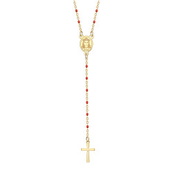 Chapelet Sainte Sara Collier femme Acier Or Rouge bobijoo