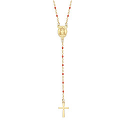 CP0057-RED BOBIJOO Jewelry Rosario Sainte Sara Collar mujer Acero Rojo Oro
