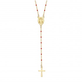 Chapelet Sainte Sara Collier femme Acier Or Rouge bobijoo